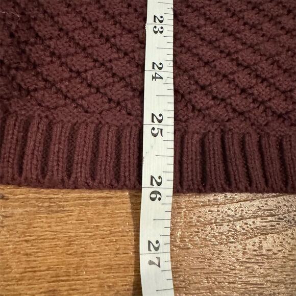 VTG 90s Y2K Brown Waffle Knit Cardigan Sweater V-Neck Button Front Wide Sleeve - Picture 10 of 11